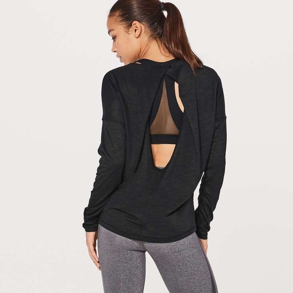 lululemon athletica Tops - Lululemon Green and Black Get Set Long Sleeve